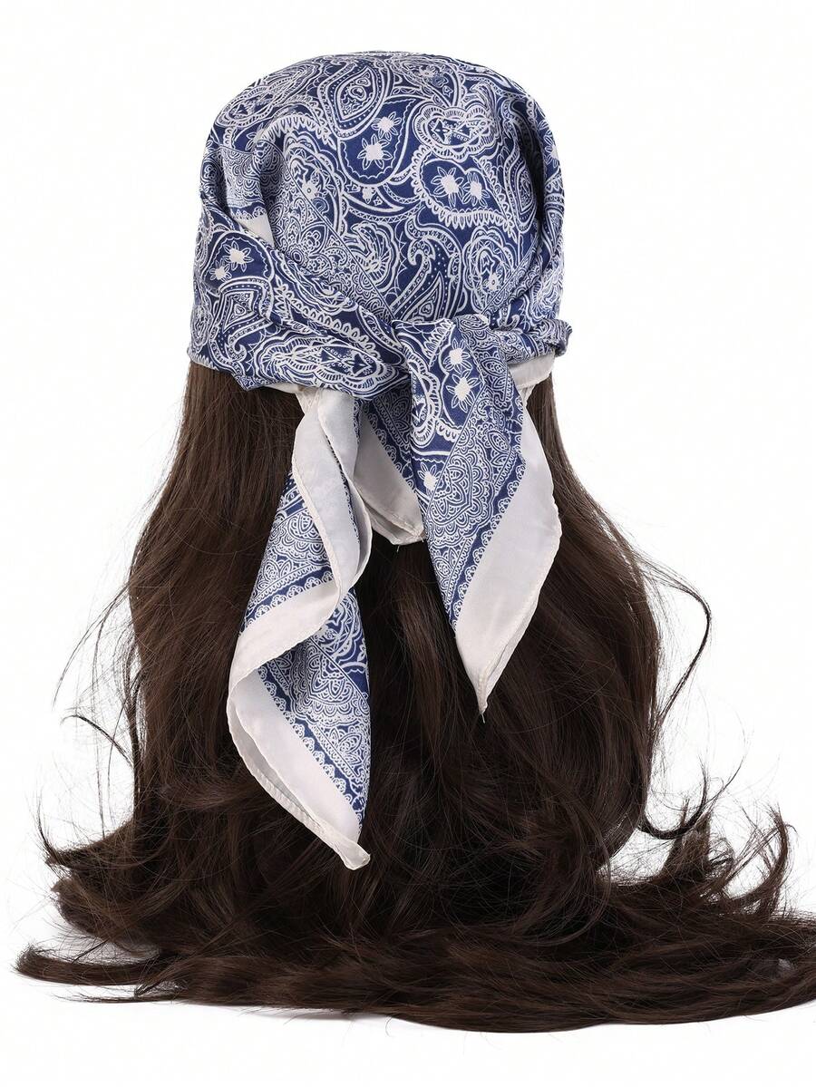 Men'S Fashion Head Scarf - 27 Inch Vintage Paisley Print Square