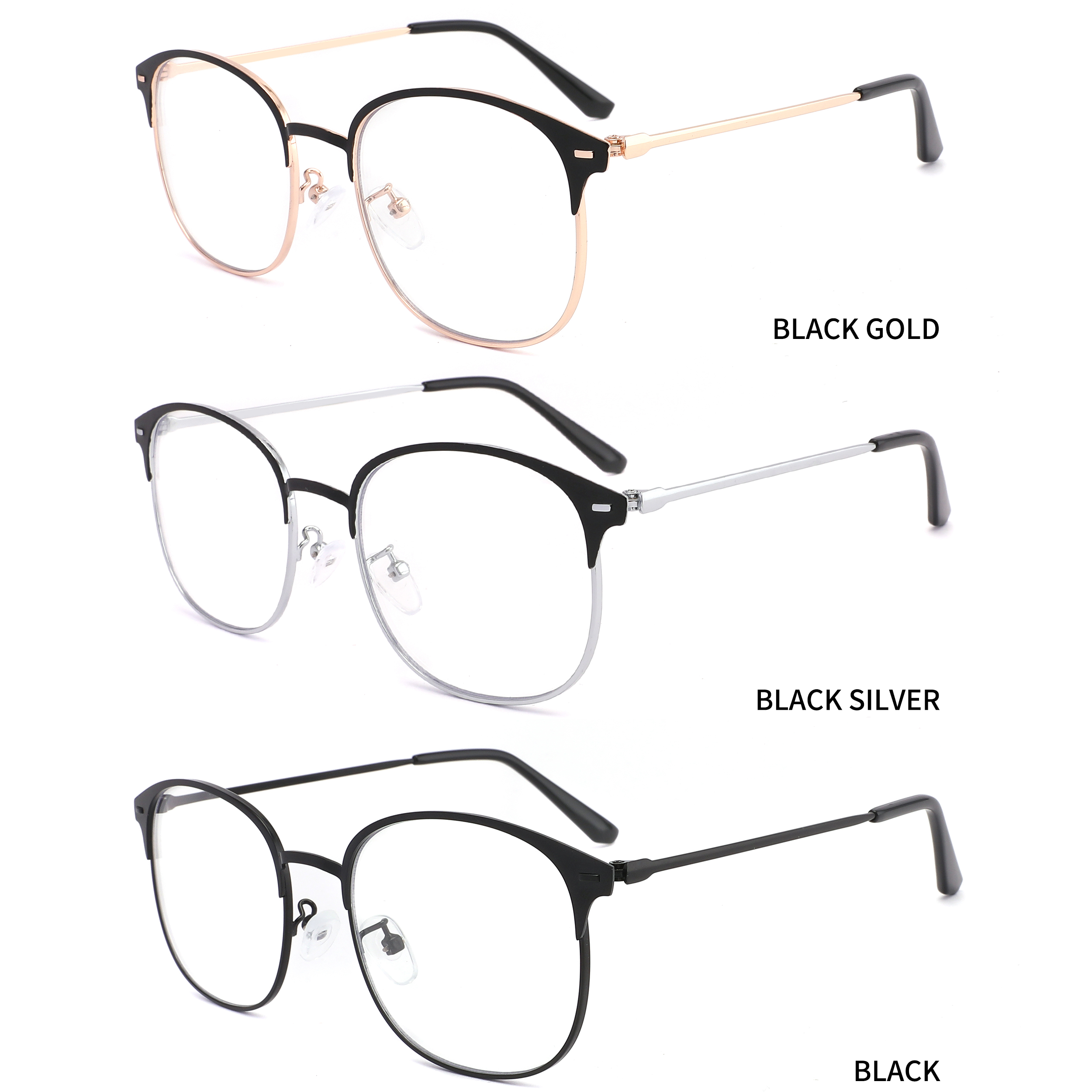 Men'S Fashion Non Prescription Glasses - Ultra-Light, Fashionable, Trendy Metal Square-Round Frame
