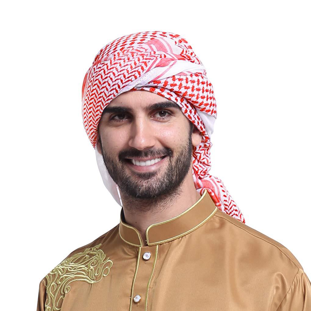 Men'S Fashion Head Scarf - 140*140cm Arab Men Square Keffiyeh Muslim