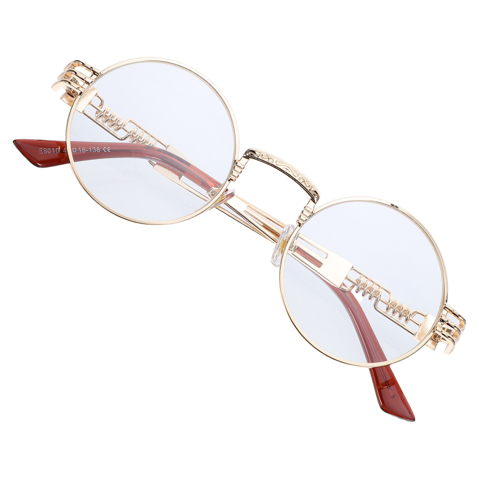 Men'S Fashion Non Prescription Glasses - Steampunk Sun Glasses Retro Round Metal