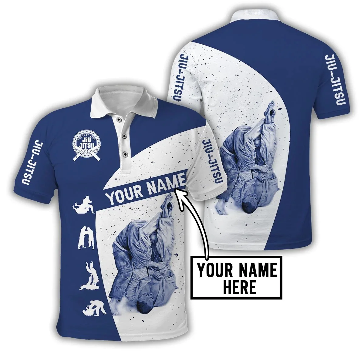 Customized Name Jiu Jitsu 3D A - Men'S Fashion Polo Shirt 评论和价格