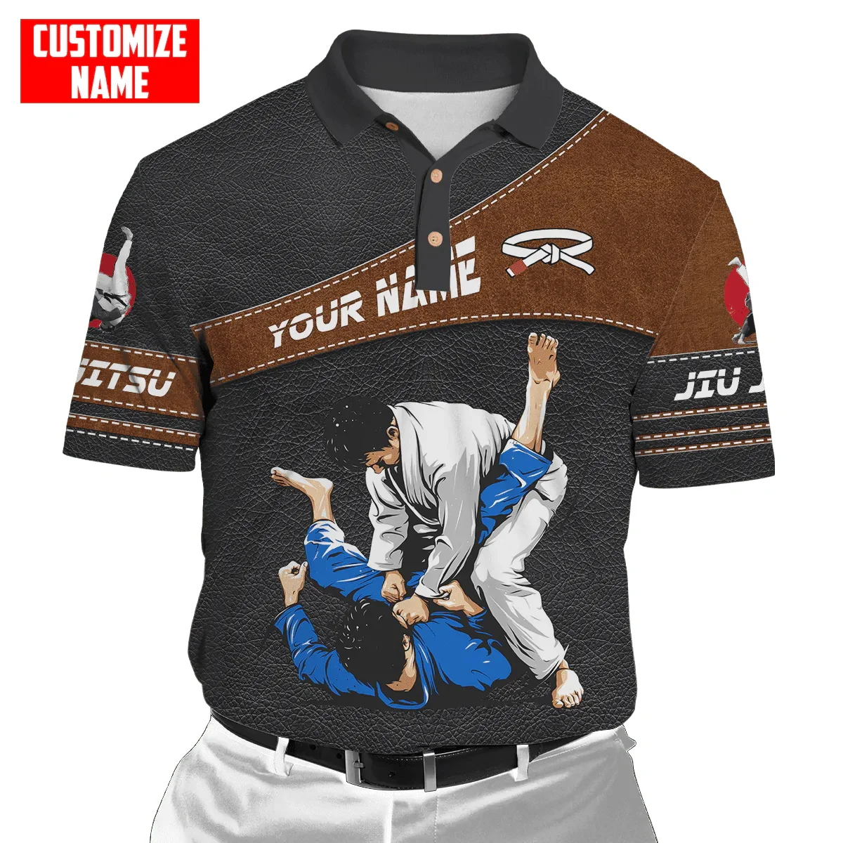 Customized Name Jiu Jitsu 3D A - Men'S Fashion Polo Shirt 评论和价格