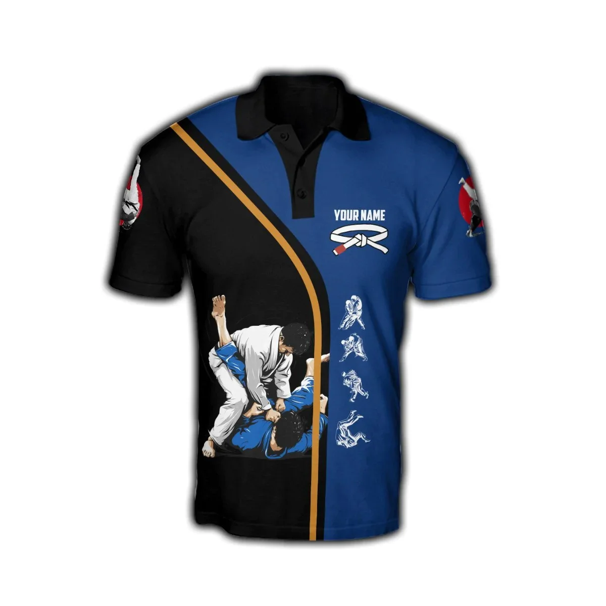 Customized Name Jiu Jitsu 3D A - Men'S Fashion Polo Shirt 评论和价格