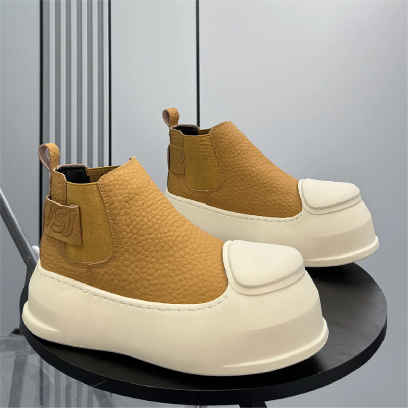 New Men's Round Toe Black Ankl - Chelsea Boots Men 评论和价格