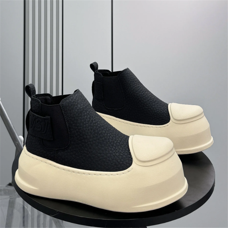 New Men's Round Toe Black Ankl - Chelsea Boots Men 评论和价格