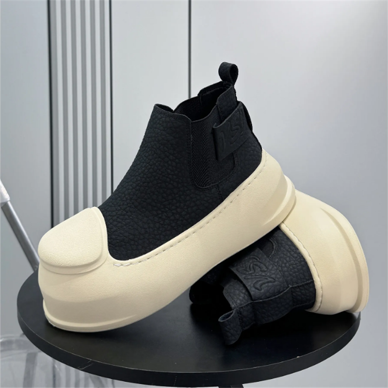 New Men's Round Toe Black Ankl - Chelsea Boots Men 评论和价格