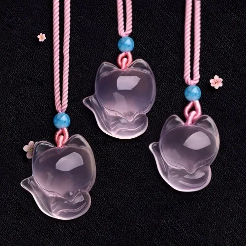 1PC Natural Pink Chalcedony ag - Men'S Fashion Necklaces 评论和价格