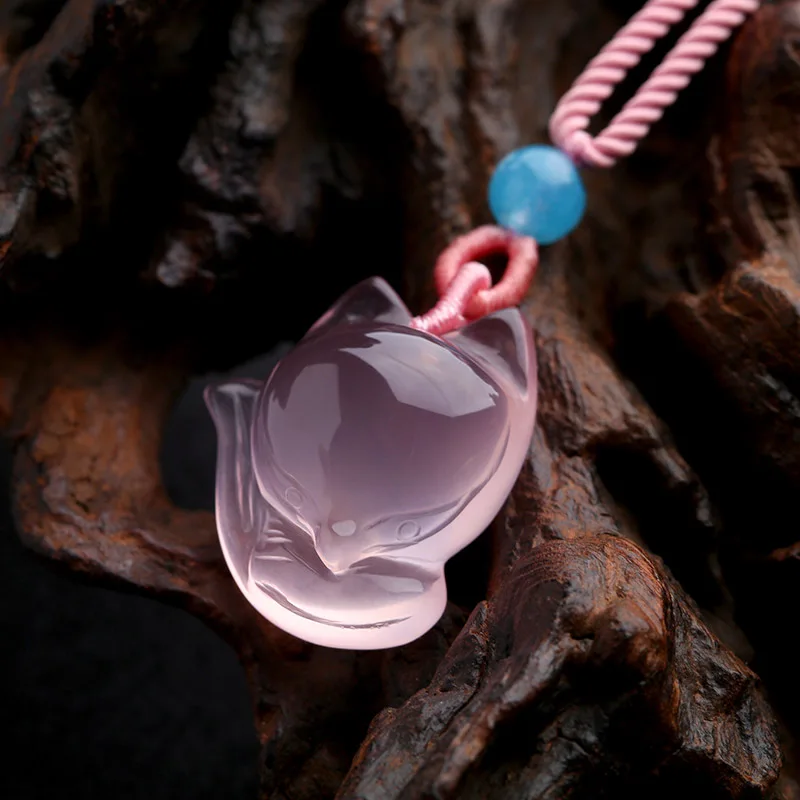 1PC Natural Pink Chalcedony ag - Men'S Fashion Necklaces 评论和价格