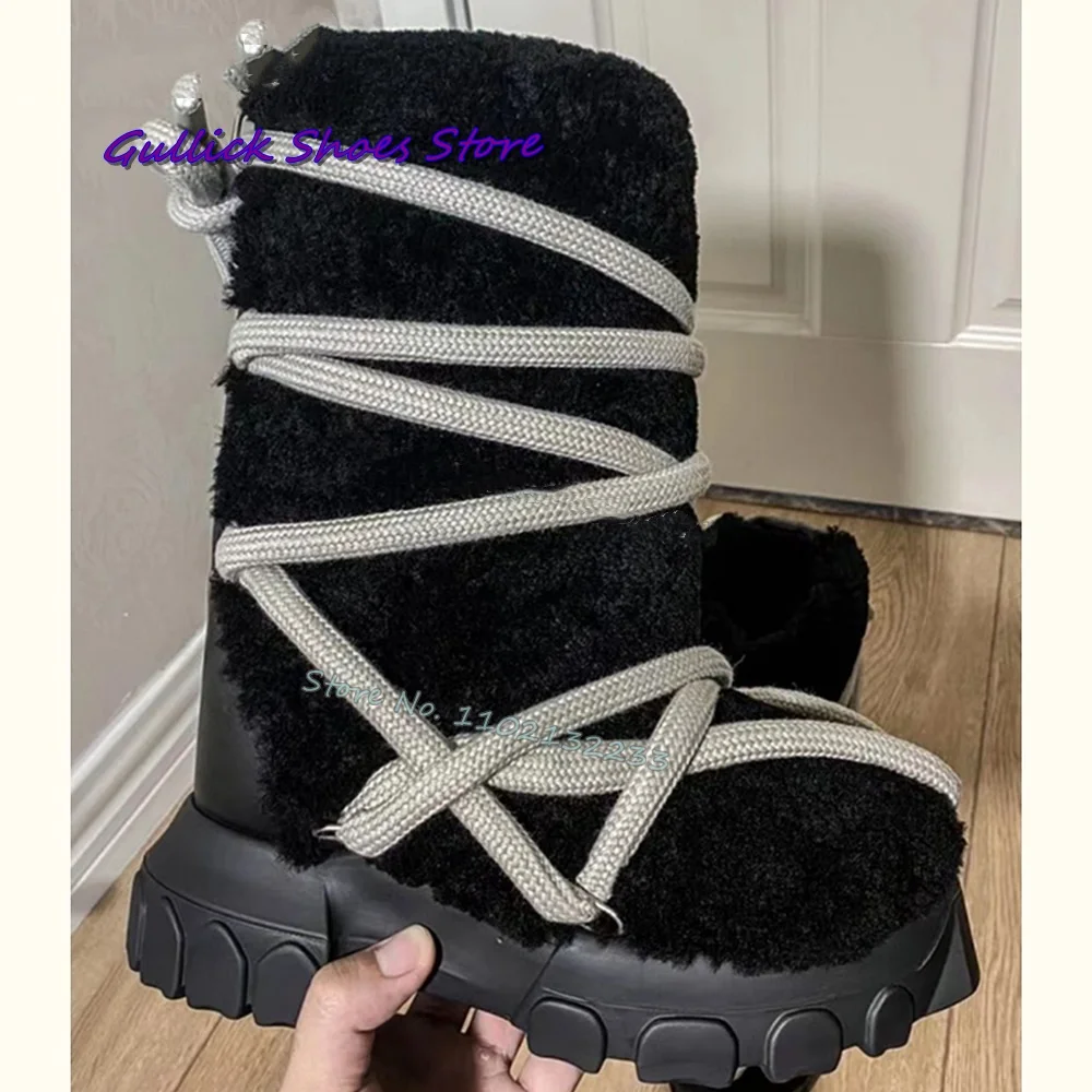 Women Black Plush Thick Sole S - Mens Fashion Dress Shoes 评论和价格