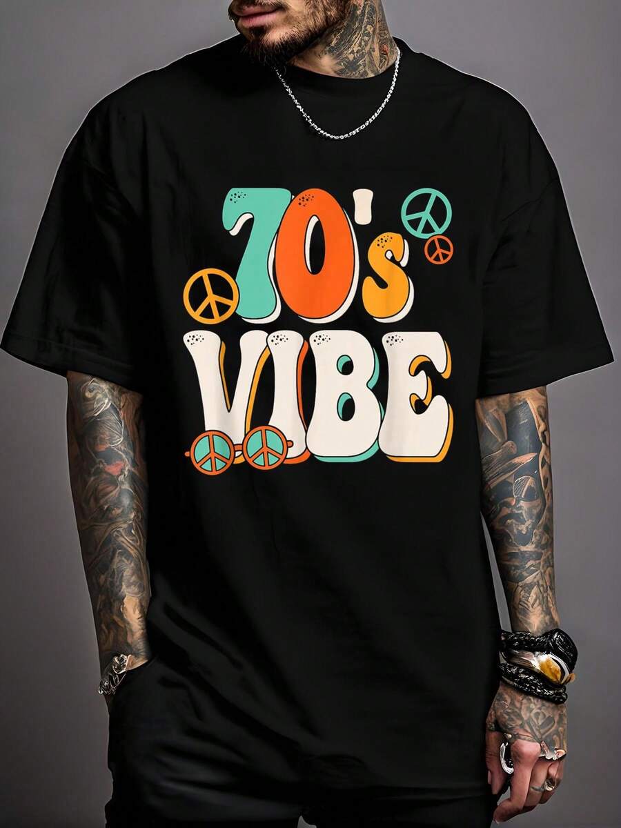 70s Retro Hippie Style T-Shirt - Men'S Fashion 70S 评论和价格