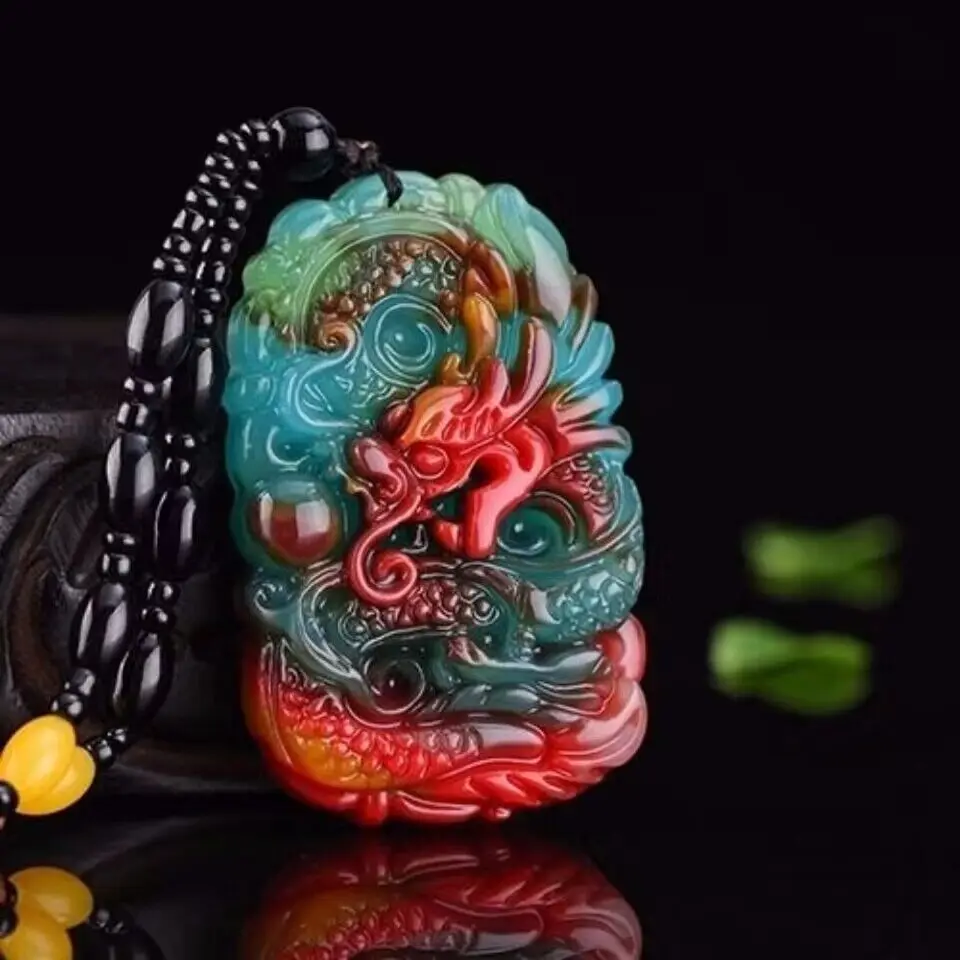 Real Jade Dragon Pendant Neckl - Men'S Fashion Necklaces 评论和价格