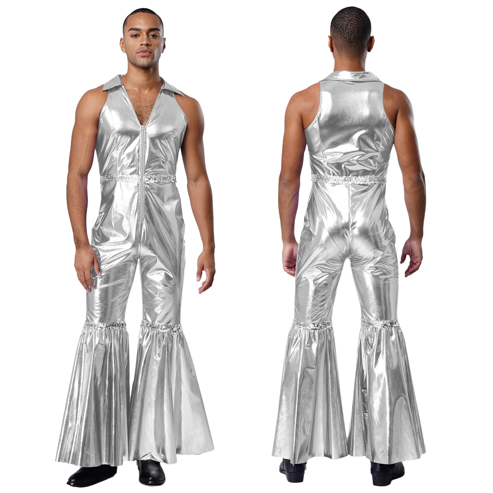Men Fashion Shiny 70s Disco Wa - Men'S Fashion 70S 评论和价格