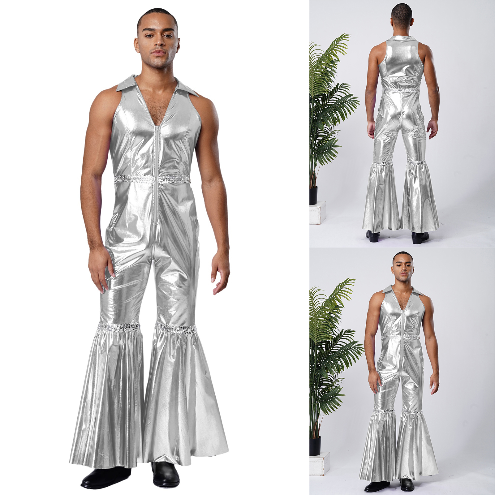 Men Fashion Shiny 70s Disco Wa - Men'S Fashion 70S 评论和价格
