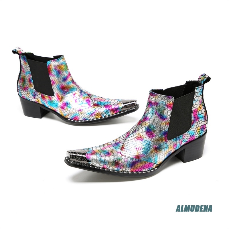Multicolor Metallic Snake Prin - Mens Fashion Dress Shoes 评论和价格