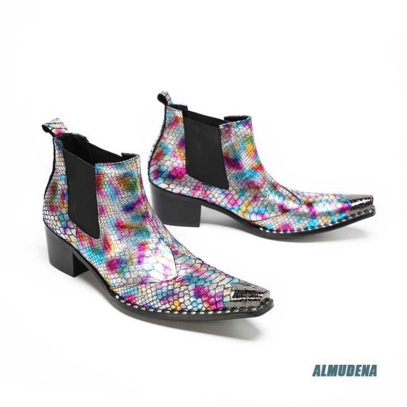 Multicolor Metallic Snake Prin - Mens Fashion Dress Shoes 评论和价格