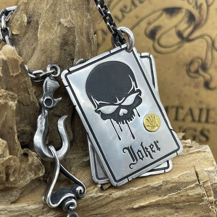 WEIER Retro Poker Skull Pendan - Men'S Fashion Necklaces 评论和价格