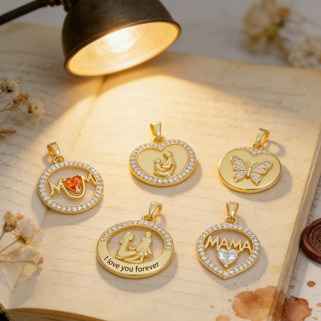 2Pcs Pendants Brass Mom Mother - Men'S Fashion Necklaces 评论和价格