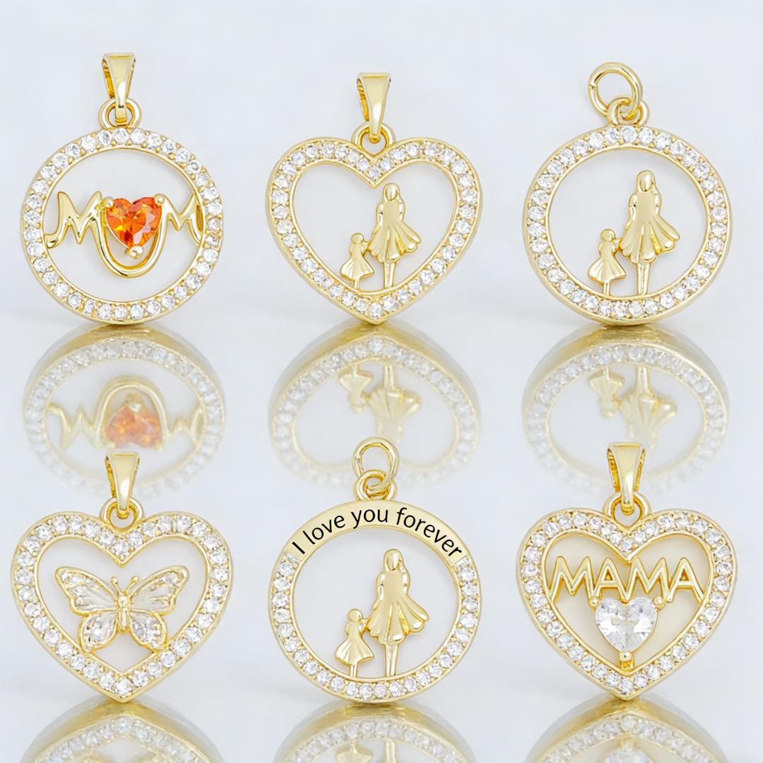 2Pcs Pendants Brass Mom Mother - Men'S Fashion Necklaces 评论和价格