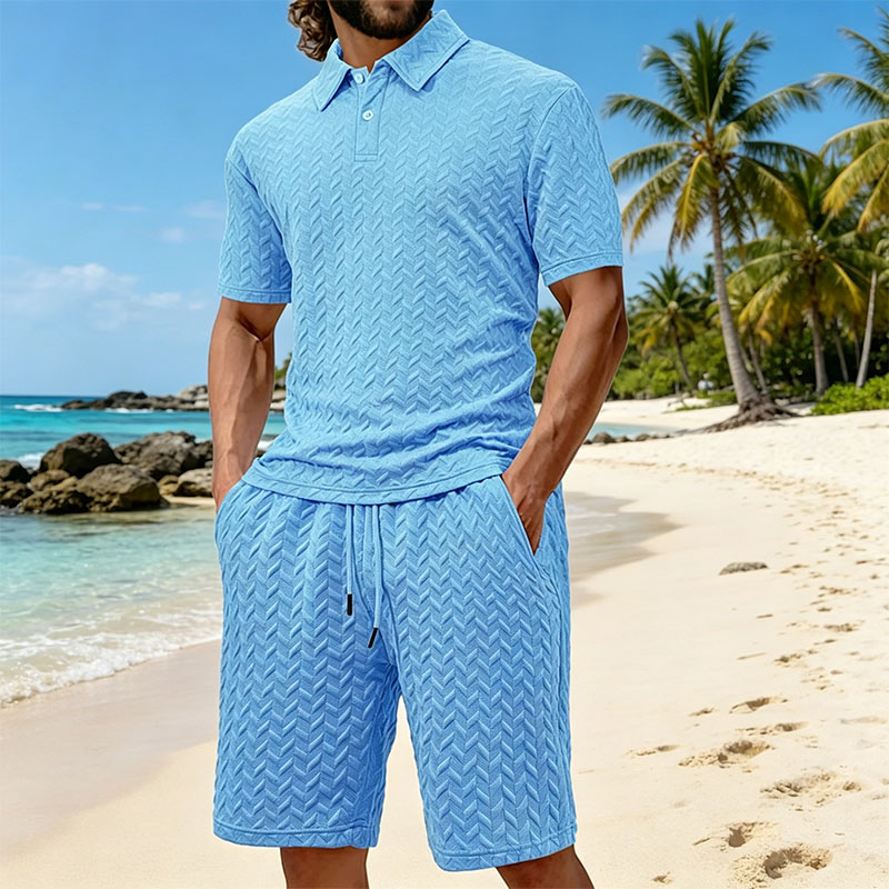 Men's summer lapel jacquard th - Men'S Fashion Polo Shirt 评论和价格