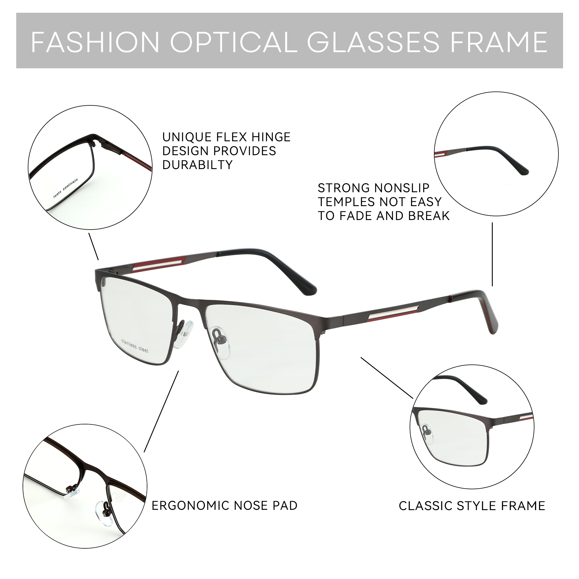 ZENOTTIC Men Half-frame Optica - Men'S Fashion Non Prescription Glasses 评论和价格