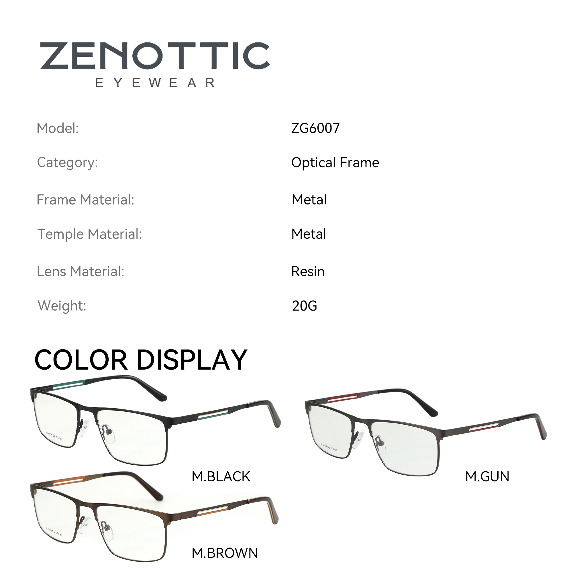 ZENOTTIC Men Half-frame Optica - Men'S Fashion Non Prescription Glasses 评论和价格