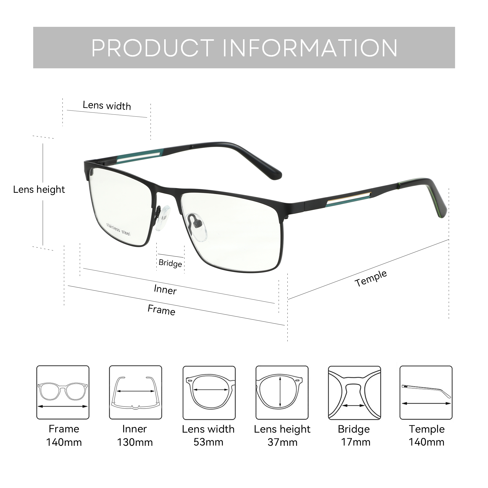 ZENOTTIC Men Half-frame Optica - Men'S Fashion Non Prescription Glasses 评论和价格