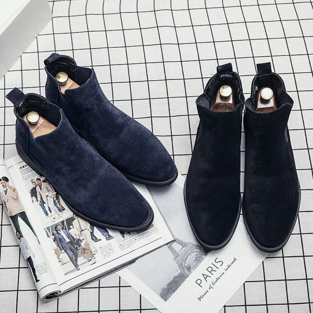 Chelsea Boots Men Blue Faux Su - Chelsea Boots Men 评论和价格