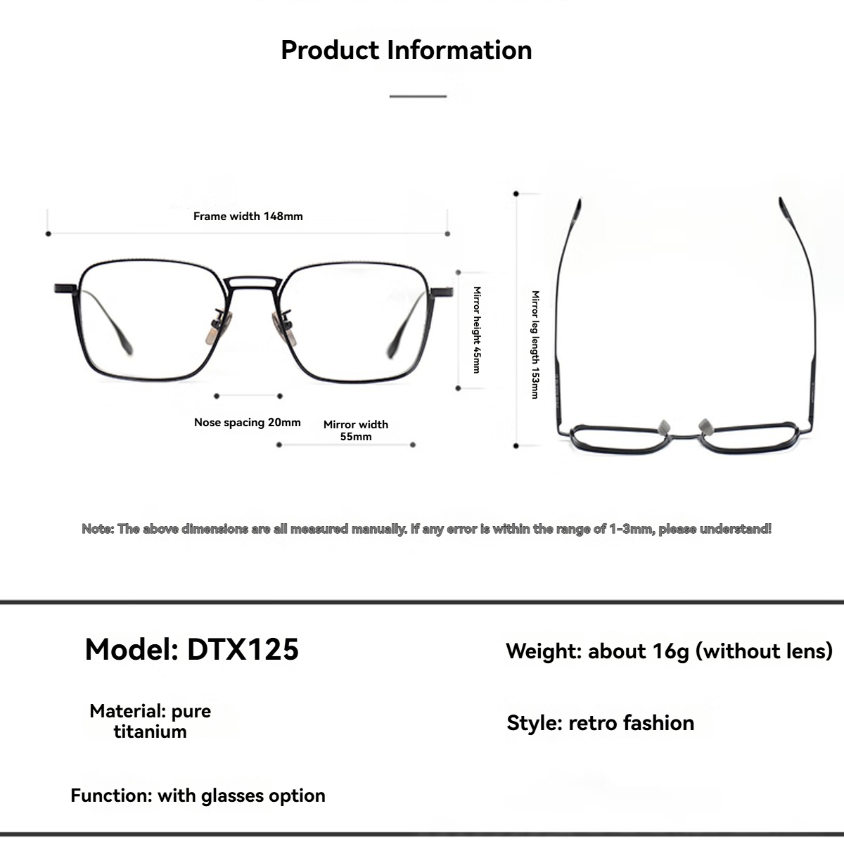 FYTOOMetal Frame Plain Eyeglas - Men'S Fashion Non Prescription Glasses 评论和价格
