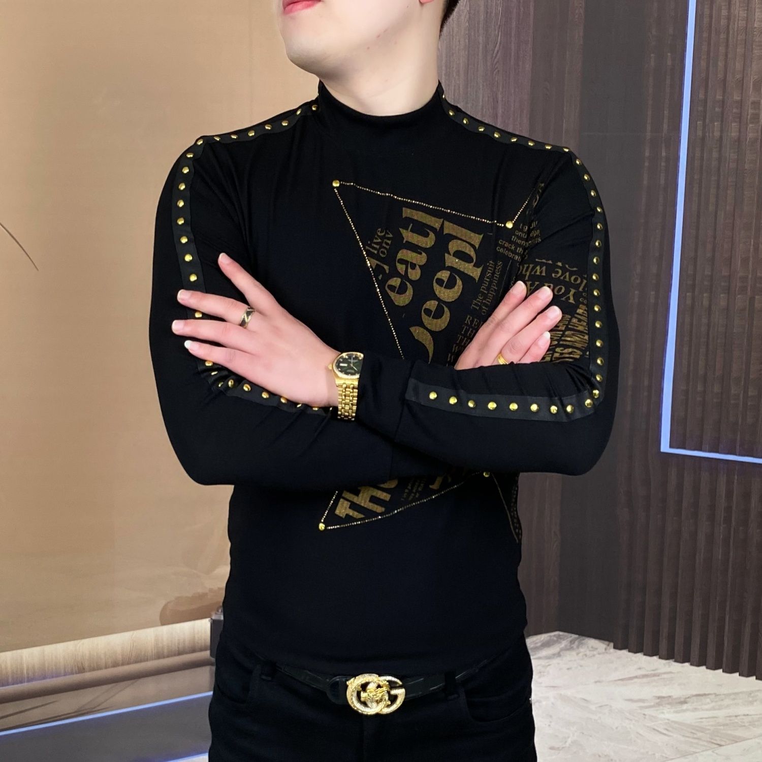 New long-sleeved tops for fash - Men'S Fashion Trends 2025 评论和价格