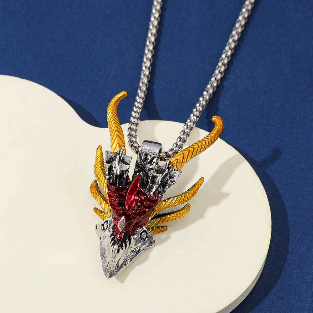 Retro Hip-Hop Evil Dragon Head - Men'S Fashion Necklaces 评论和价格