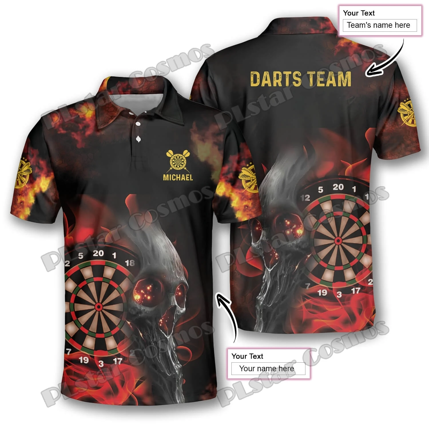 Creepy Darts Skull Personalize - Men'S Fashion Polo Shirt 评论和价格