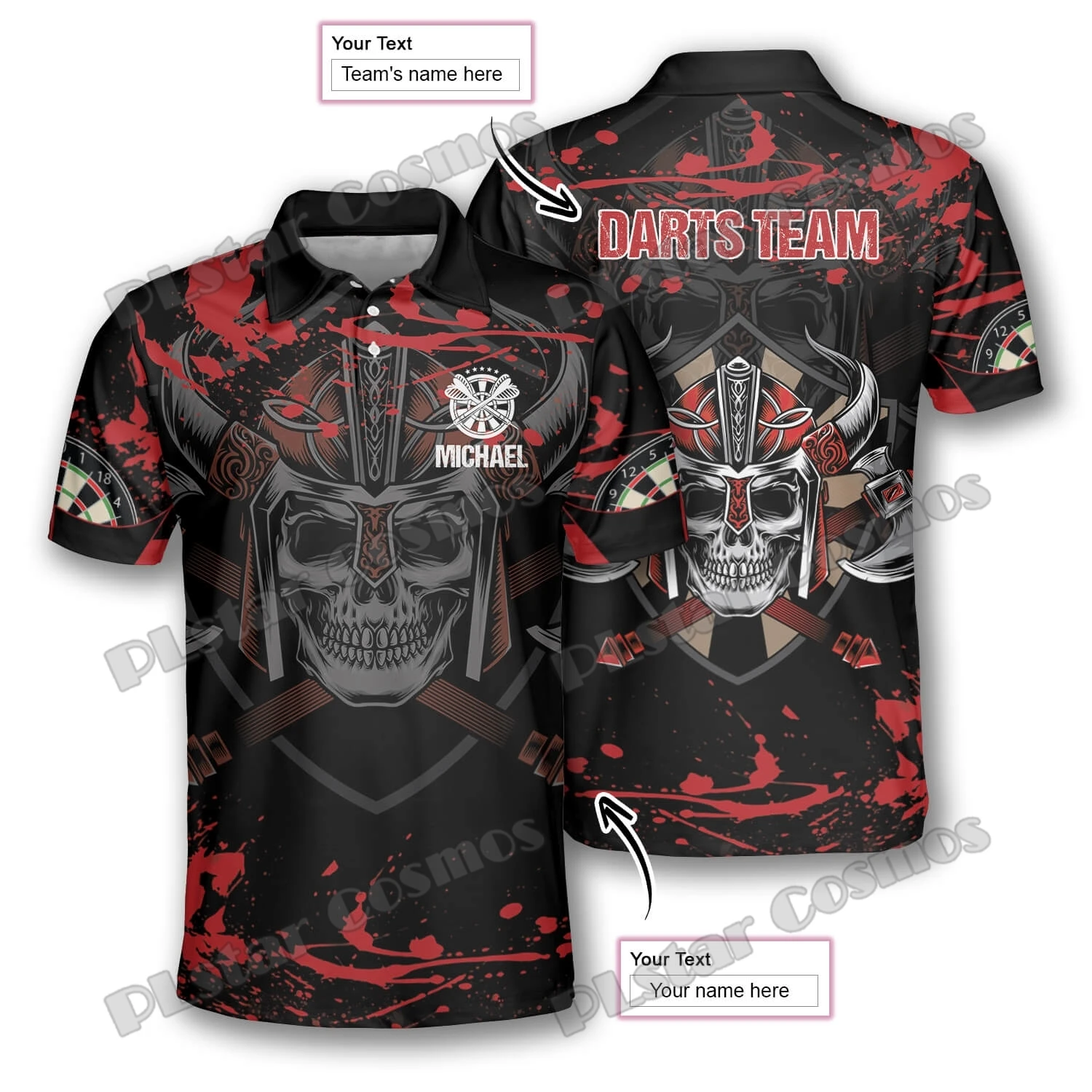 Creepy Darts Skull Personalize - Men'S Fashion Polo Shirt 评论和价格