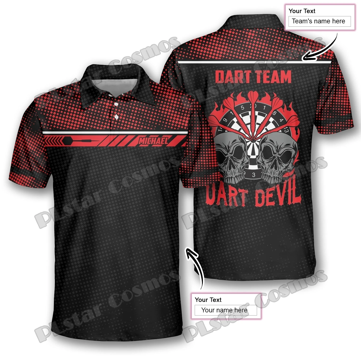 Creepy Darts Skull Personalize - Men'S Fashion Polo Shirt 评论和价格