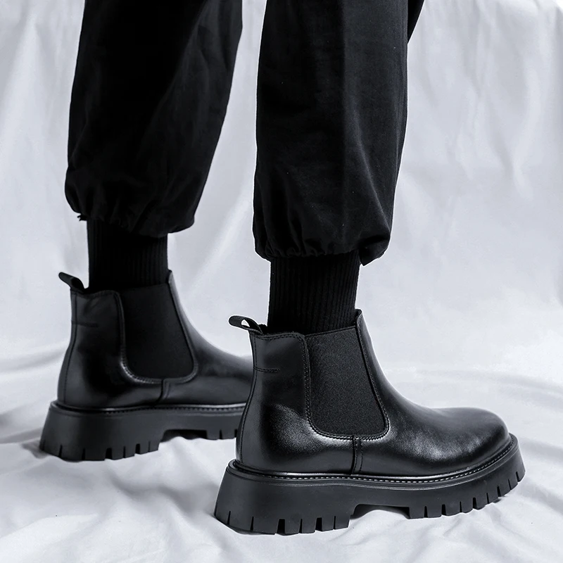 Chelsea Boots Fashion Leather  - Mens Fashion Dress Shoes 评论和价格