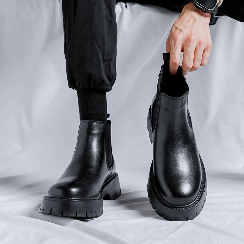 Chelsea Boots Fashion Leather  - Mens Fashion Dress Shoes 评论和价格