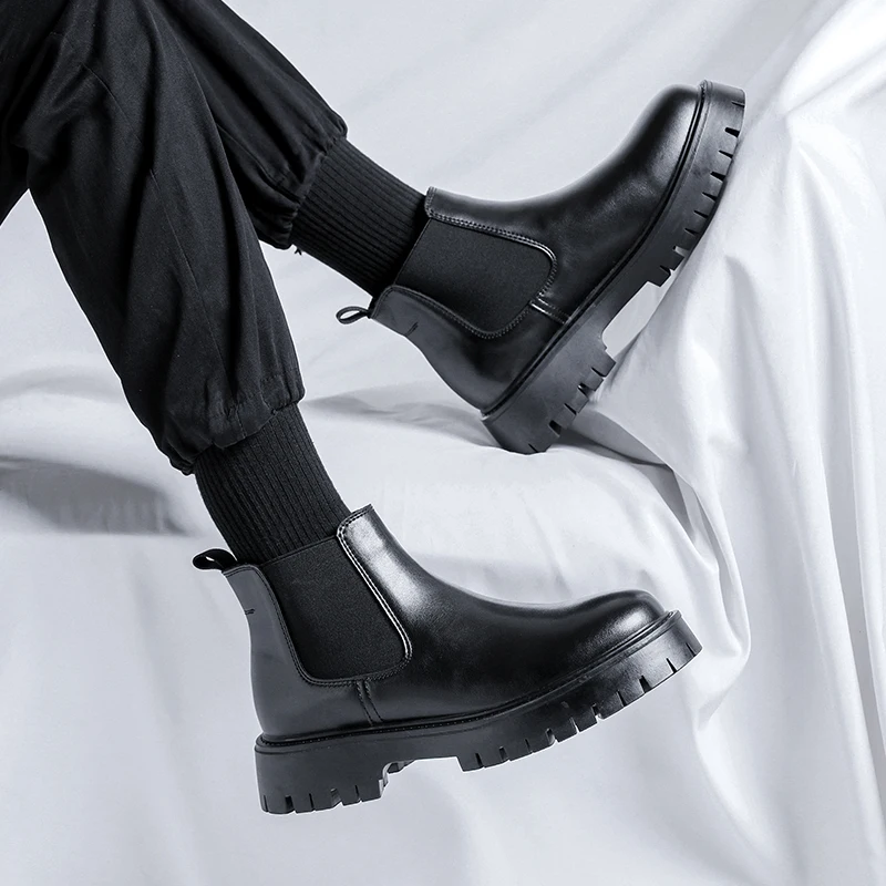 Chelsea Boots Fashion Leather  - Mens Fashion Dress Shoes 评论和价格