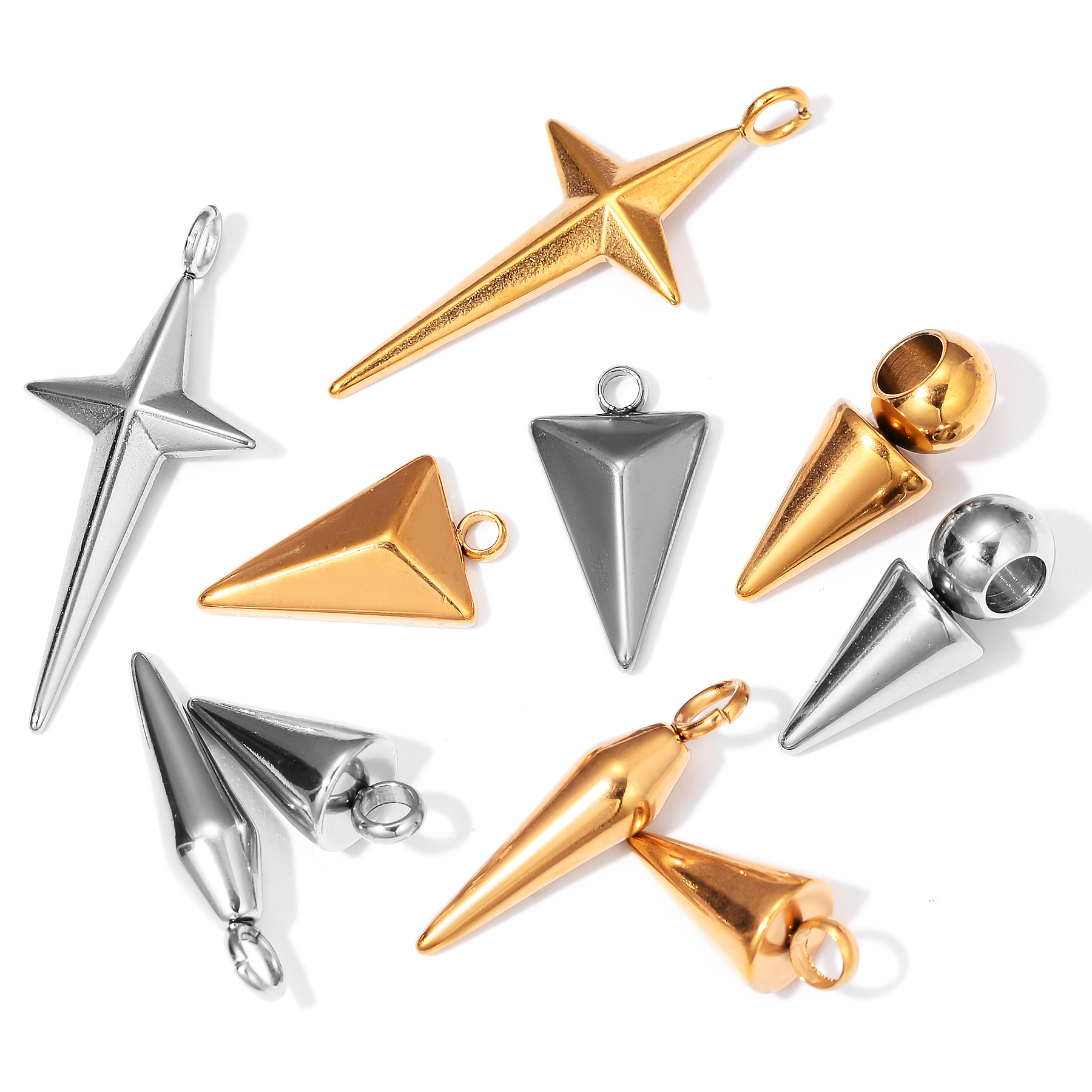8PCS Stainless Steel Cone Char - Men'S Fashion Necklaces 评论和价格