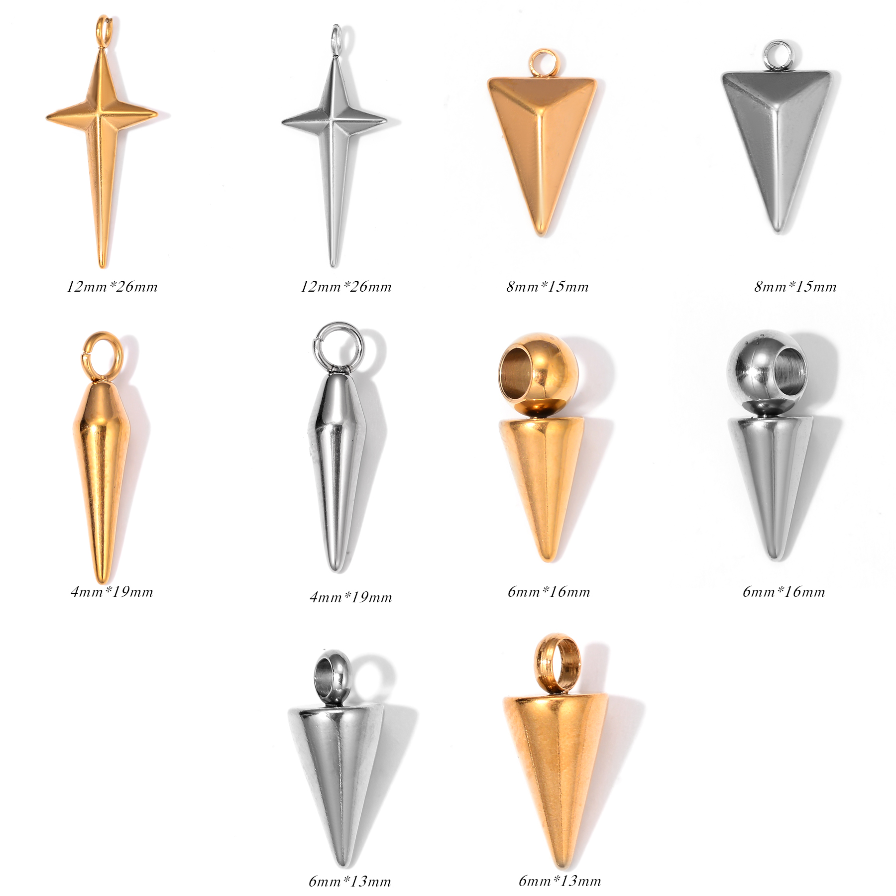 8PCS Stainless Steel Cone Char - Men'S Fashion Necklaces 评论和价格