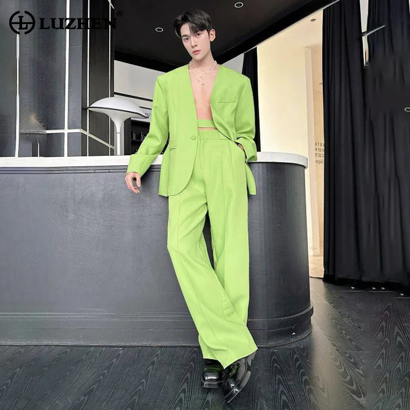 LUZHEN 2026 Spring New Solid C - Men'S Fashion Pants 评论和价格