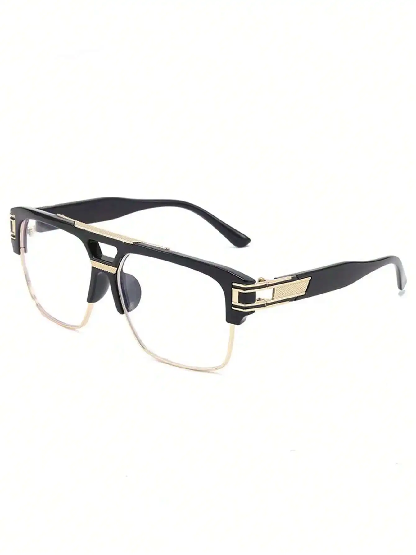 1pc Oversized Square Punk-Styl - Men'S Fashion Non Prescription Glasses 评论和价格
