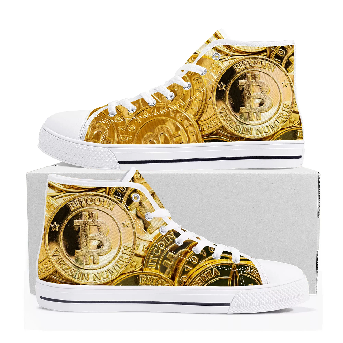 Bitcoin Logo Custom Canvas Sho - Men'S Fashion Logo 评论和价格