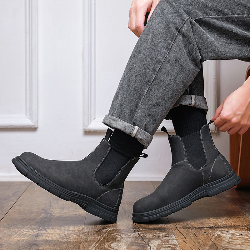 Men High Top Boots Thick Sole  - Chelsea Boots Men 评论和价格