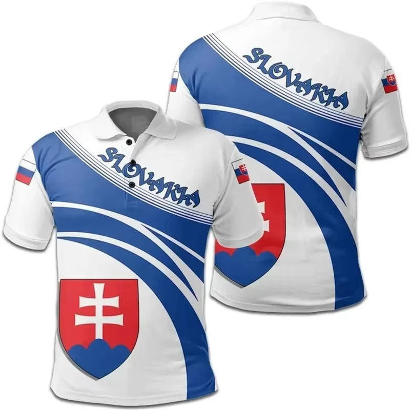 Slovakia Flag 3D Print Polo Sh - Men'S Fashion Golf Clothing 评论和价格