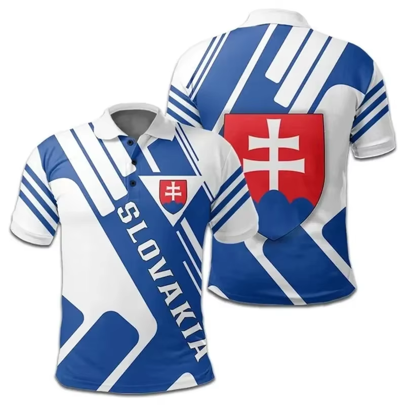 Slovakia Flag 3D Print Polo Sh - Men'S Fashion Golf Clothing 评论和价格