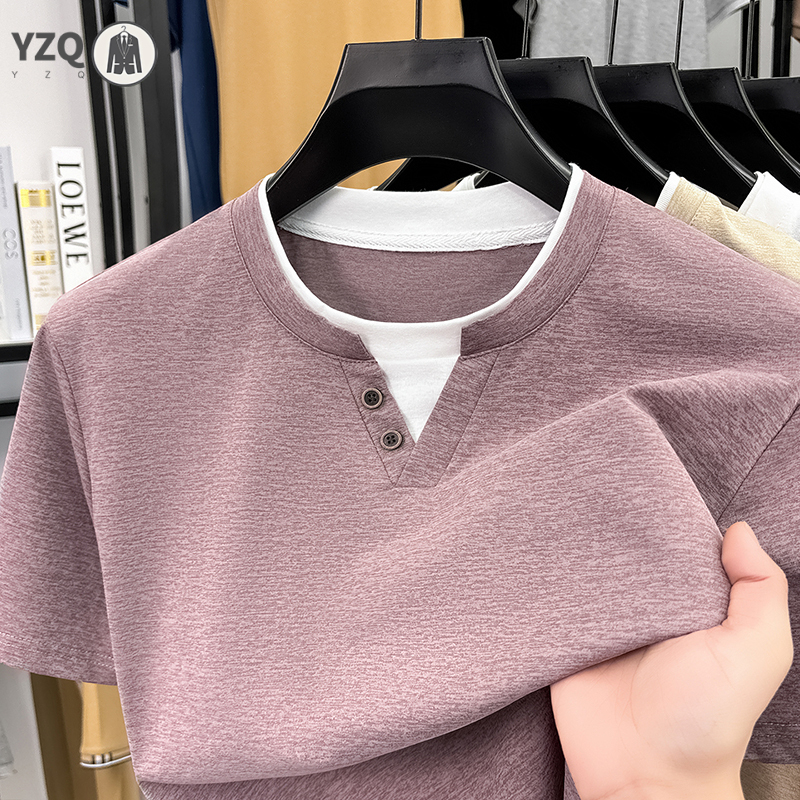 Mens Short Sleeve T Shirt Henl - Men'S Fashion Trends 2025 评论和价格