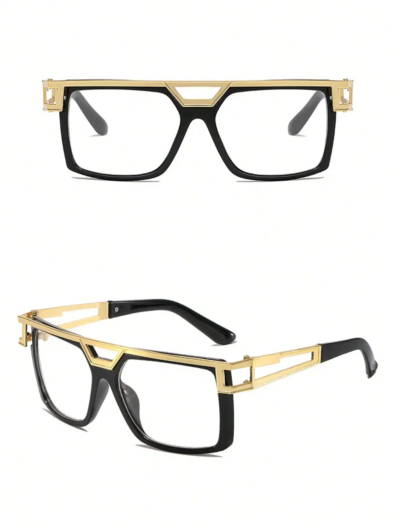 1pc Oversized Square Punk-Styl - Men'S Fashion Non Prescription Glasses 评论和价格