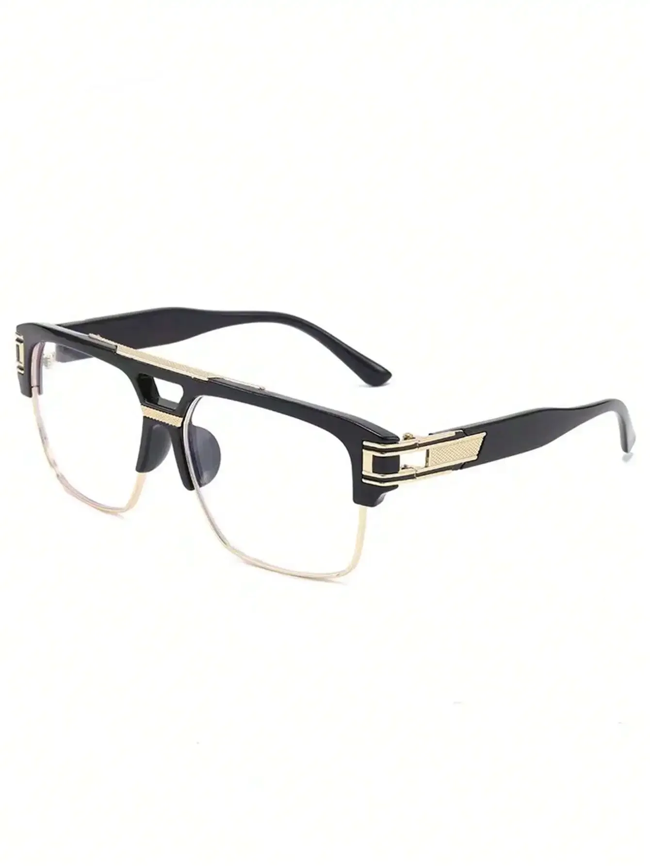 1pc Oversized Square Punk-Styl - Men'S Fashion Non Prescription Glasses 评论和价格